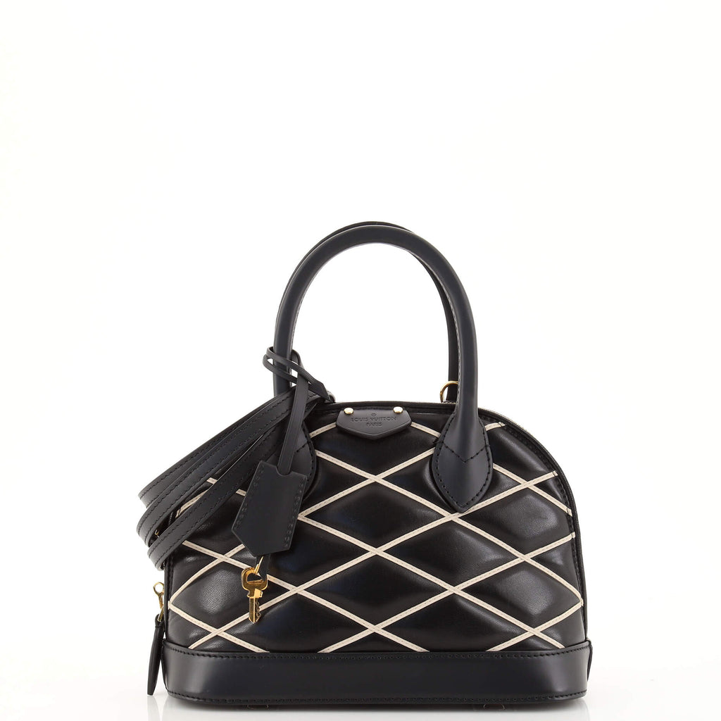 Louis Vuitton Black Lambskin Leather Malletage Alma BB Bag