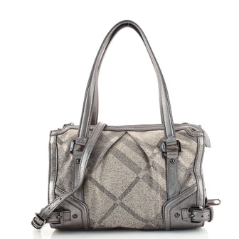 Burberry Pilgrim Satchel Shimmer Nova Check Canvas with Leather Medium