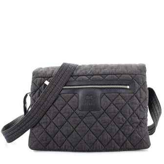 Chanel Coco Cocoon Messenger Bag Quilted Denim Large
