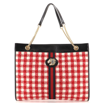 Gucci Rajah Chain Tote GG Tweed Large