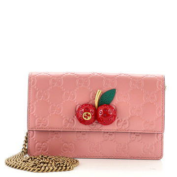 Gucci Cherries Wallet on Chain Guccissima Leather Mini