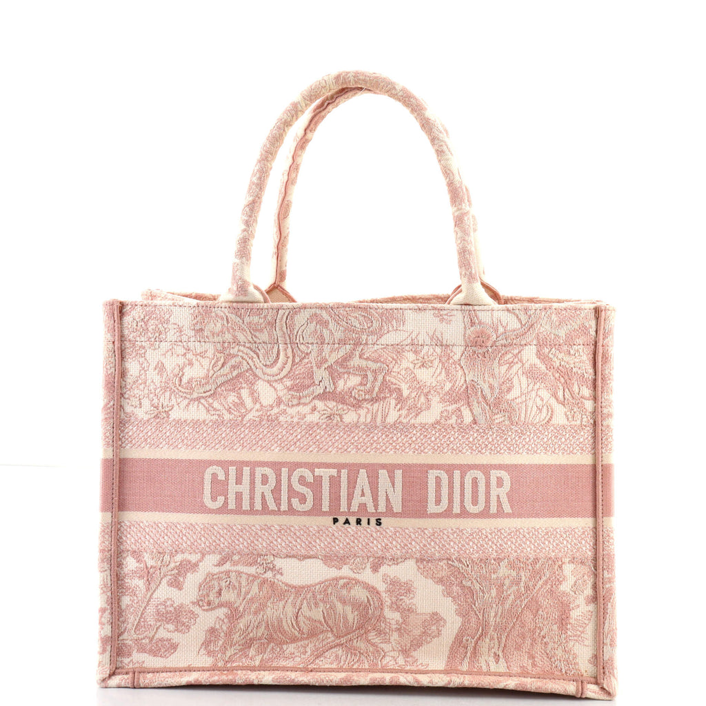 Christian Dior Tote Bag Cannage Pink Coated Canvas x Leather 01-RU-0134