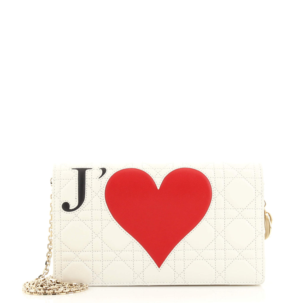 Christian Dior Dioramour Lady Dior Clutch on Chain Cannage Quilt