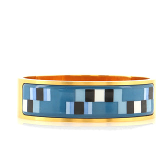 Hermes Bangle Bracelet Printed Enamel Wide