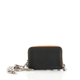 Burberry Toby Zip Around Coin Purse with Chain Leather