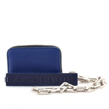 Burberry Toby Zip Around Coin Purse with Chain Leather