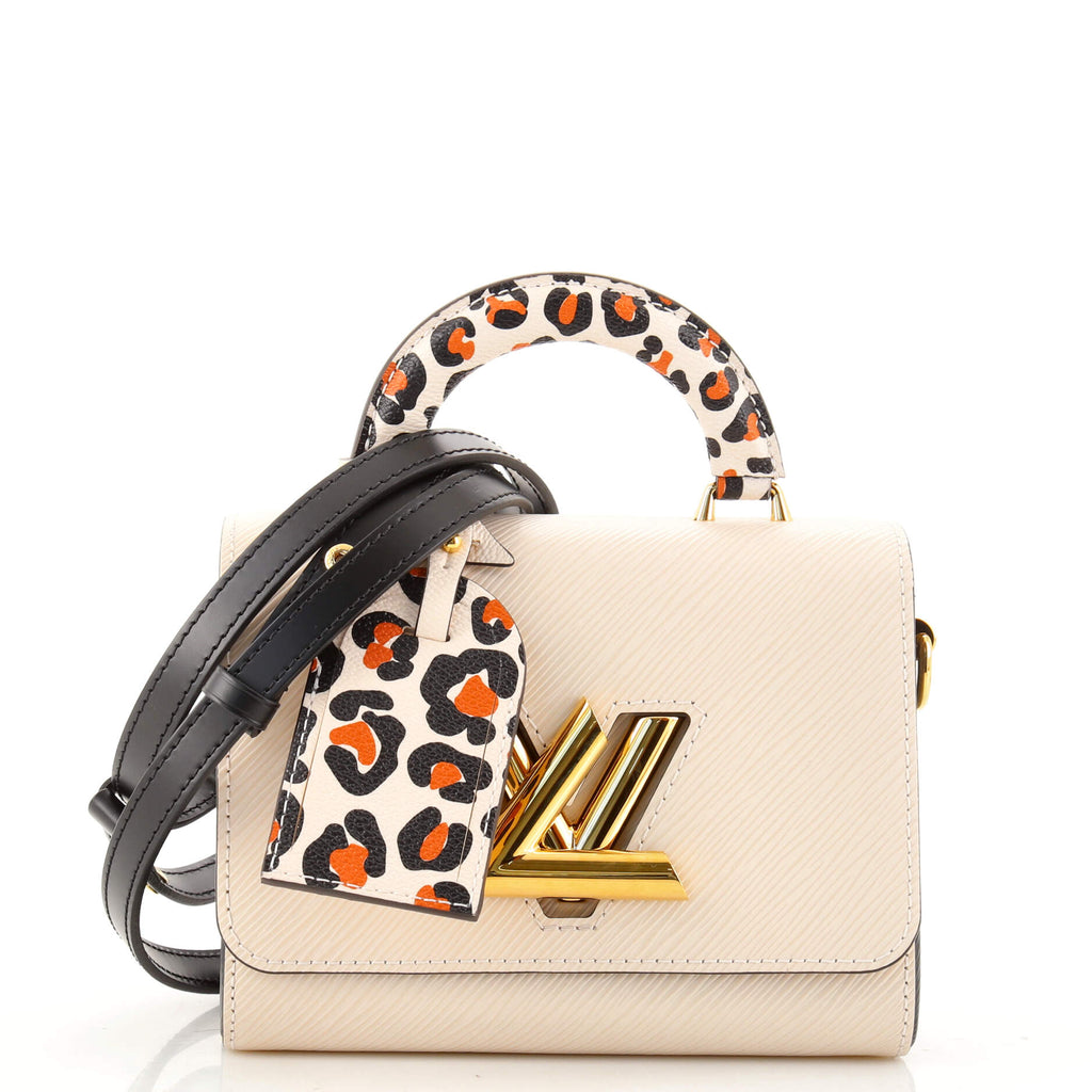 Louis Vuitton Suede Calfskin Wild Leopard Print Twist Chain Wallet