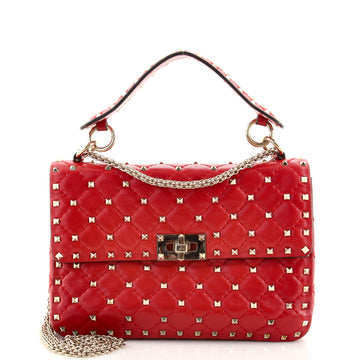 Valentino Rockstud Spike Flap Bag Quilted Leather Medium