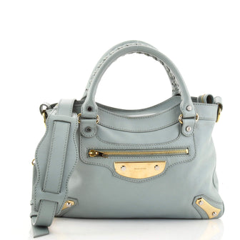 Balenciaga Town Metal Plate Flat Studs Bag Leather