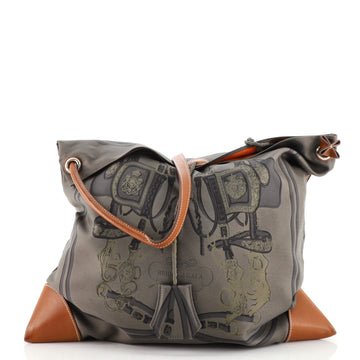 Hermes Silky City Bag Printed Silk and Leather GM