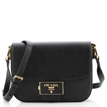 Prada Embleme Flap Bag Saffiano Leather Small