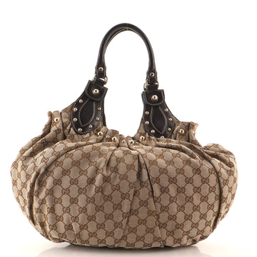 Gucci Pelham Shoulder Bag Studded GG Canvas Medium