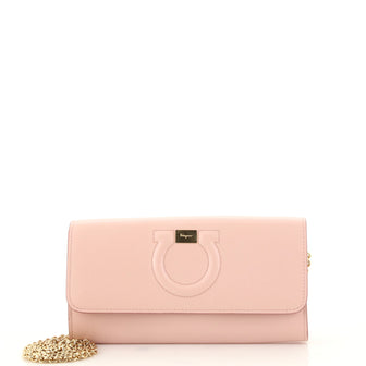 Salvatore Ferragamo Gancini Wallet on Chain Leather