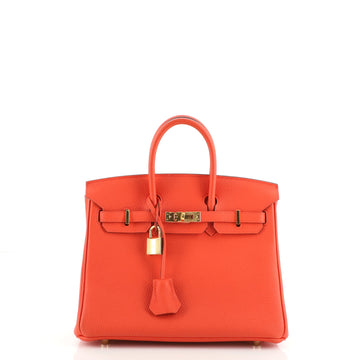 Hermes Birkin Handbag Orange Togo with Gold Hardware 25