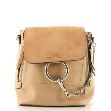 Chloe Faye Backpack Leather and Suede Small