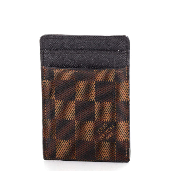 Louis Vuitton Pince Card Holder with Bill Clip Damier Brown 1345411