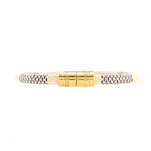 Louis Vuitton, Jewelry, Louis Vuitton White Damier Azur Keep It Bracelet