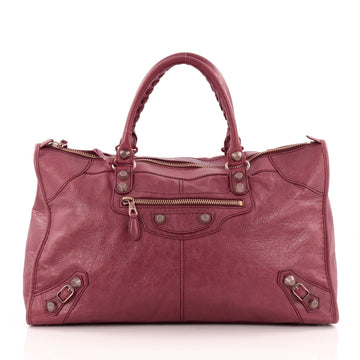 Balenciaga Work Giant Studs Handbag Leather