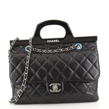Chanel CC Delivery Tote Quilted Glazed Calfskin Small