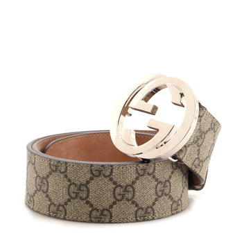 Gucci Interlocking G Belt GG Coated Canvas Wide