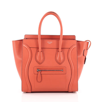 Celine Luggage Handbag Grainy Leather Micro