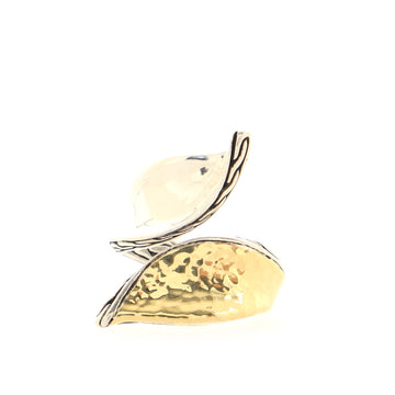 John Hardy Classic Chain Wave Bypass Ring Sterling Silver and 18K Yellow Gold