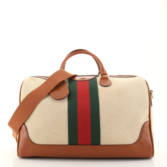 Gucci Zip Duffle Bag Vintage Web Canvas Medium
