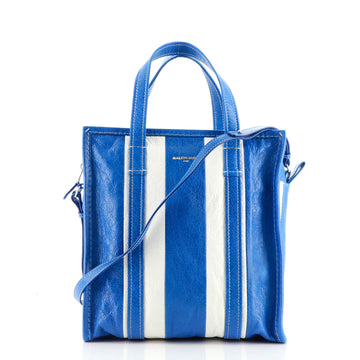 Balenciaga Bazar Convertible Tote Striped Leather Small