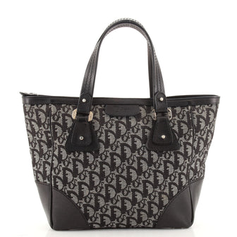 Christian Dior Vintage Trotter Zip Tote Diorissimo Canvas Small