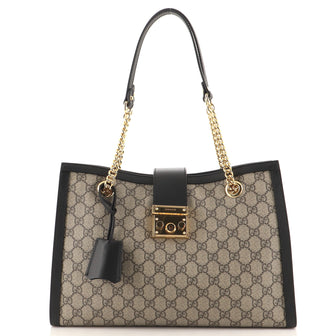Gucci Padlock Chain Tote GG Coated Canvas Medium