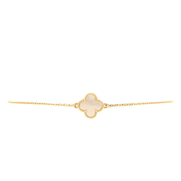 Van Cleef & Arpels Sweet Alhambra Bracelet 18K Yellow Gold and Mother of Pearl