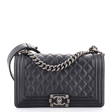 Chanel Boy Flap Bag Quilted Lambskin Old Medium