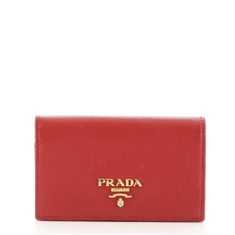 Prada Flap Card Case Saffiano Leather