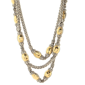 John Hardy Palu Multistrand Necklace Sterling Silver with 22K Yellow Gold