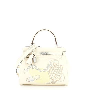Hermes In and Out Kelly Handbag Limited Edition Swift with Palladium Hardware 25