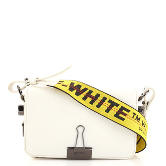 Off White Binder Clip Flap Bag Leather Mini