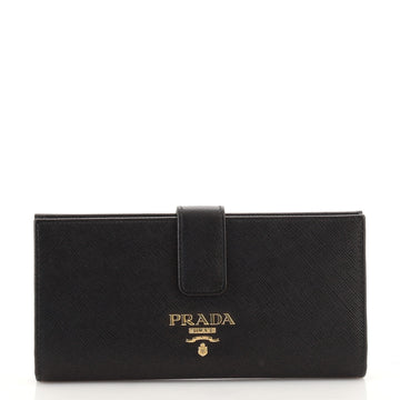 Prada Tab Bifold Wallet Saffiano Leather Long