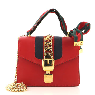 Gucci Sylvie Chain Shoulder Bag Leather Mini