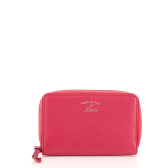 Gucci Swing Zip Around Wallet Leather Compact