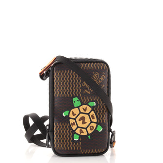 Louis Vuitton Nigo Double Phone Pouch Limited Edition Printed Giant Damier