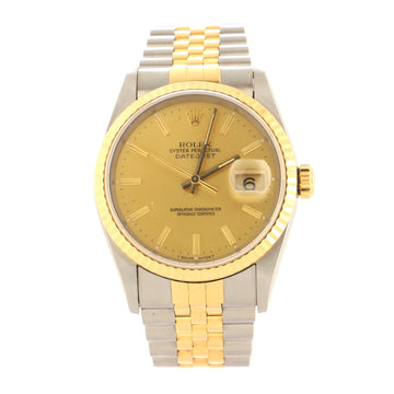 Rolex Oyster Perpetual Datejust Automatic Watch Stainless Steel and Yellow Gold 36