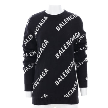 Balenciaga Allover Logo Sweater Cotton Blend