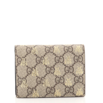 Gucci Flap Card Case Printed GG Coated Canvas