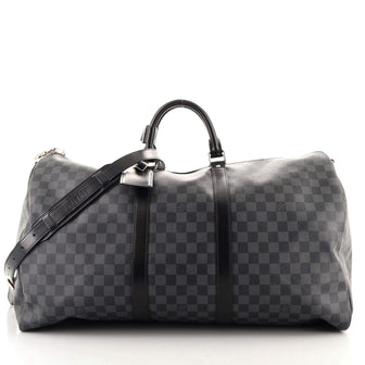 Louis Vuitton Keepall Bandouliere Bag Damier Graphite 55