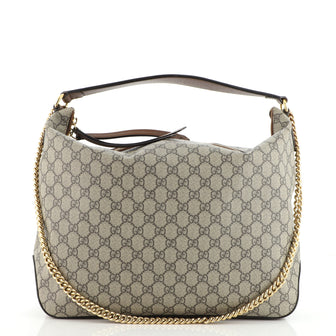 Gucci Chain Hobo GG Coated Canvas Large