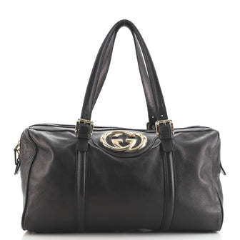 Gucci Britt Boston Duffle Bag Leather Large