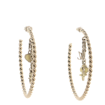 Louis Vuitton Sweet Monogram Hoop Earrings Metal and Resin Silver 9066573