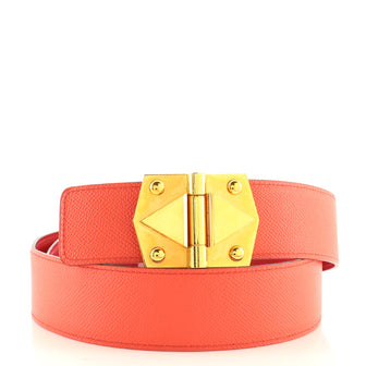 Hermes Hinge Buckle Belt Leather Wide