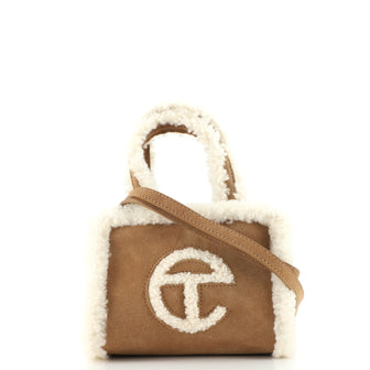 Telfar UGG Shopping Tote Suede with Shearling Small