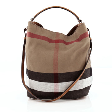 Burberry Ashby Handbag House Check Canvas Medium